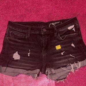 Blank NYC Black Ripped Jean Shorts